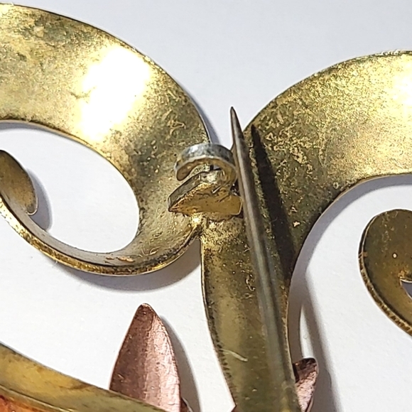 HUGE 3 1/2" VINTAGE SPIRAL VINTAGE RETRO BROOCH - Picture 5 of 6